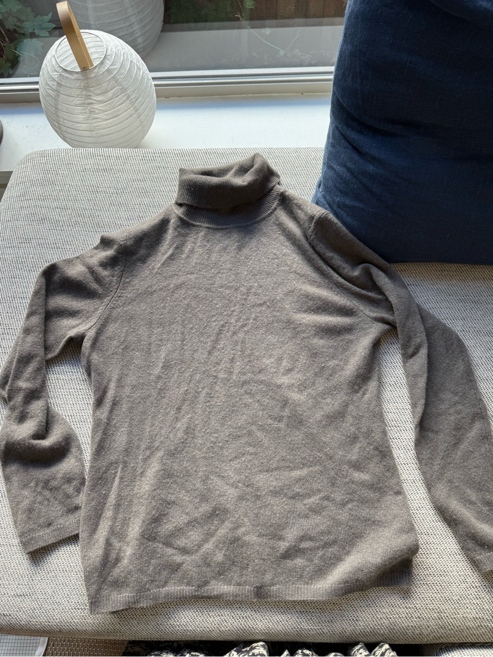 Cashmere Taupe Light Brown Turtleneck Sweater